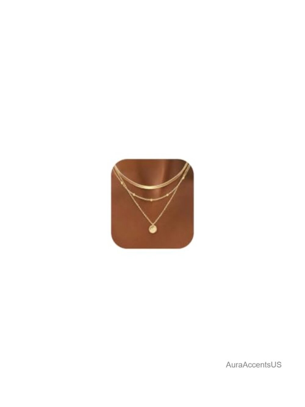 Layered Necklaces For Women Dainty Chain Gold Plated Simple Circle Pendant Stack